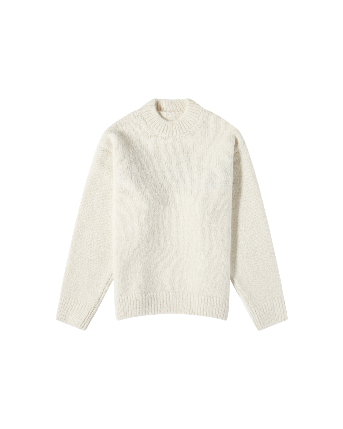 Jacquemus Pavane Logo Crew Knit — Off White — front view