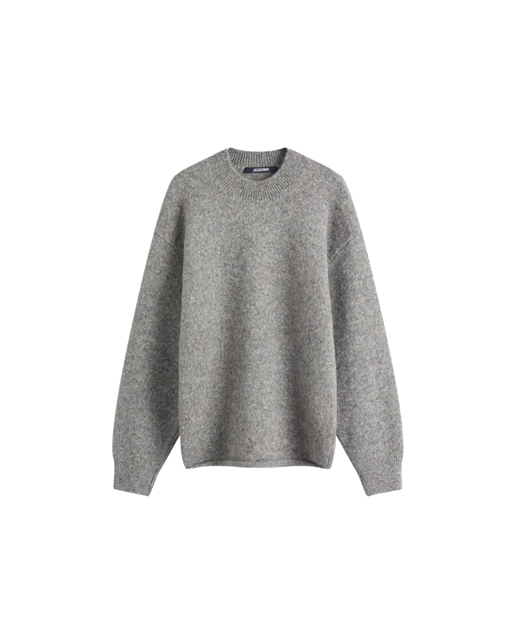 Jacquemus Back Logo Knit Jumper — Grey — front view