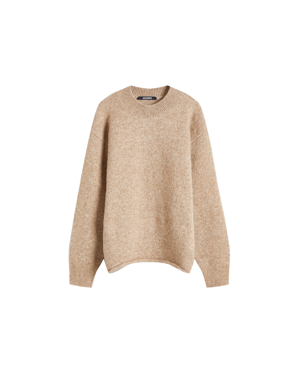 Jacquemus Back Logo Crew Jumper — Beige — front view