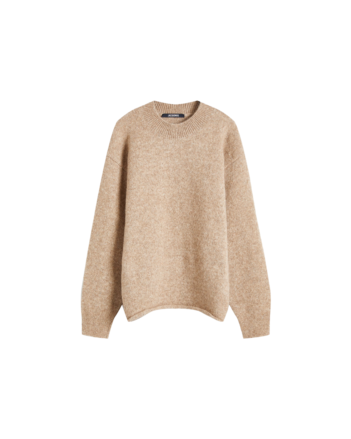 Jacquemus Back Logo Crew Jumper — Beige — front view