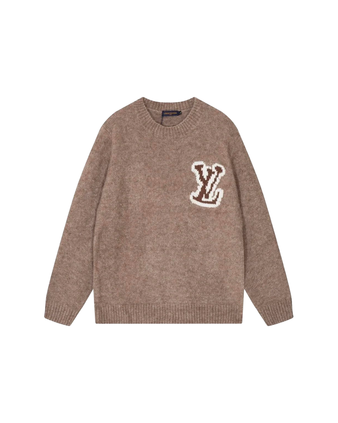 Louis Vuitton LV Intarsia Crewneck — Coffee — front