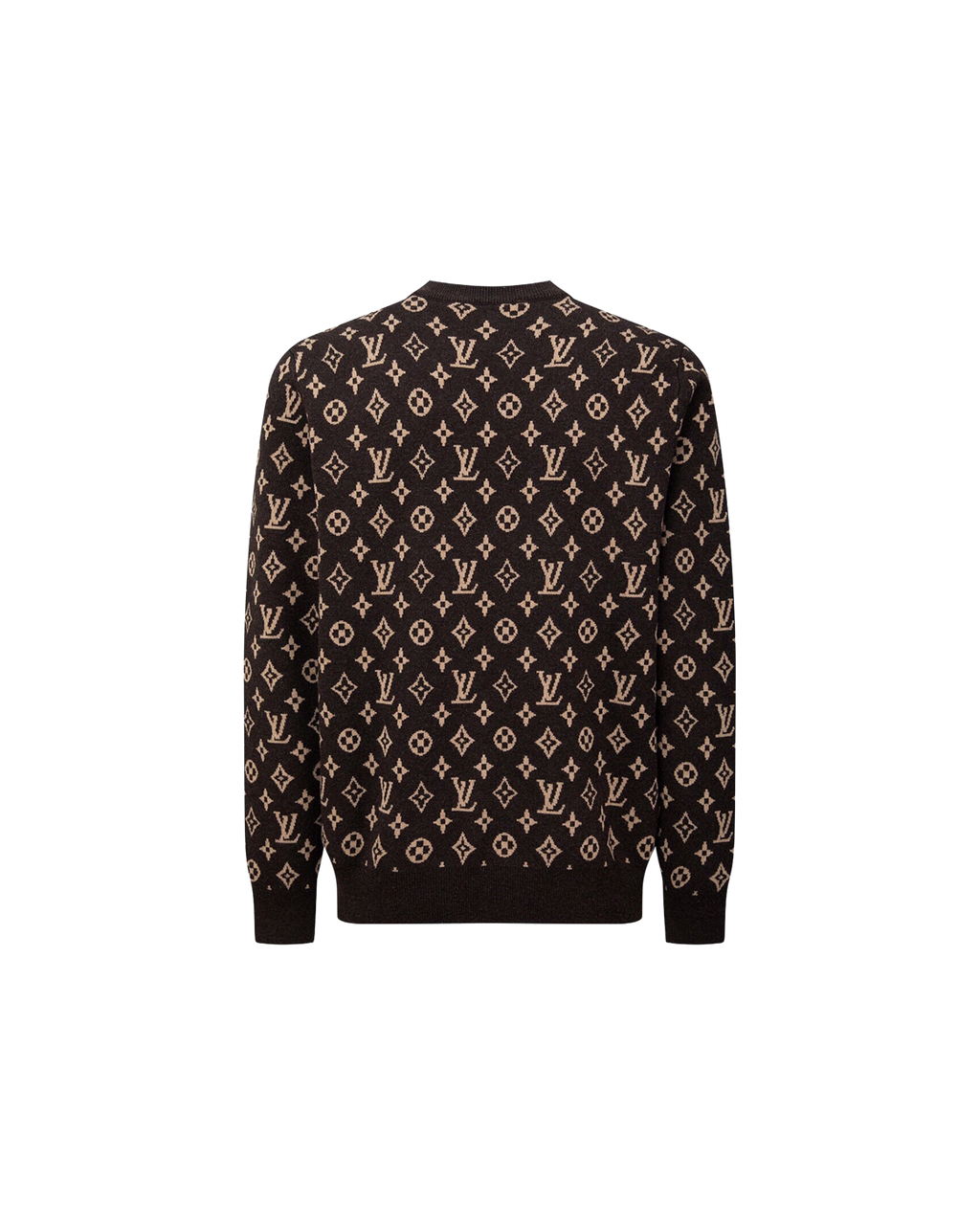 Louis Vuitton Monogram Signature Knit Sweater — Brown / Beige — back view