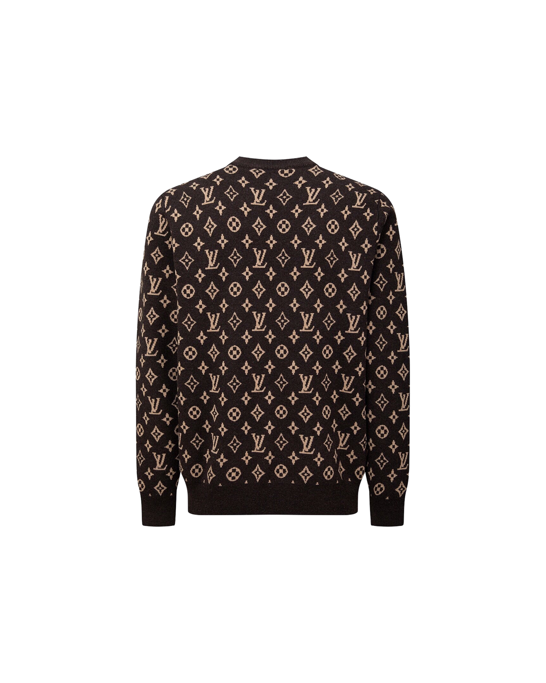Louis Vuitton Monogram Signature Knit Sweater — Brown / Beige — back view