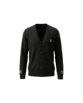 Louis Vuitton Monogram Accent Cardigan — Black / Beige — front view