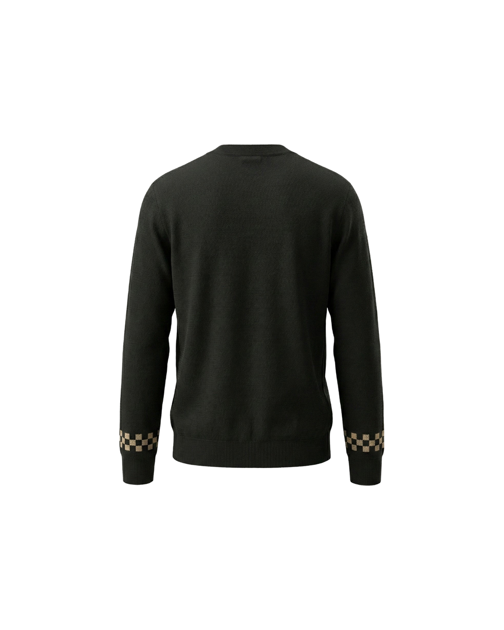 Louis Vuitton Monogram Accent Cardigan — Black / Beige — back view