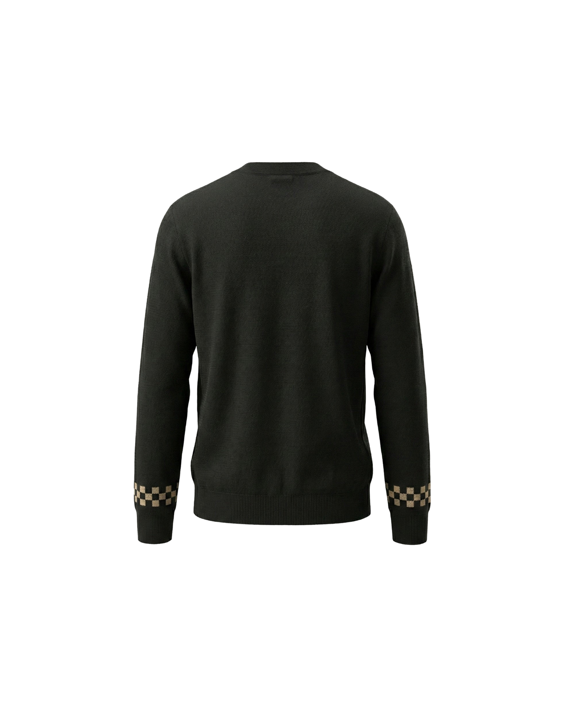 Louis Vuitton Monogram Accent Cardigan — Black / Beige — back view