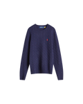 Polo Ralph Lauren Fine Cable Crewneck Sweater — Hunter Navy — front view