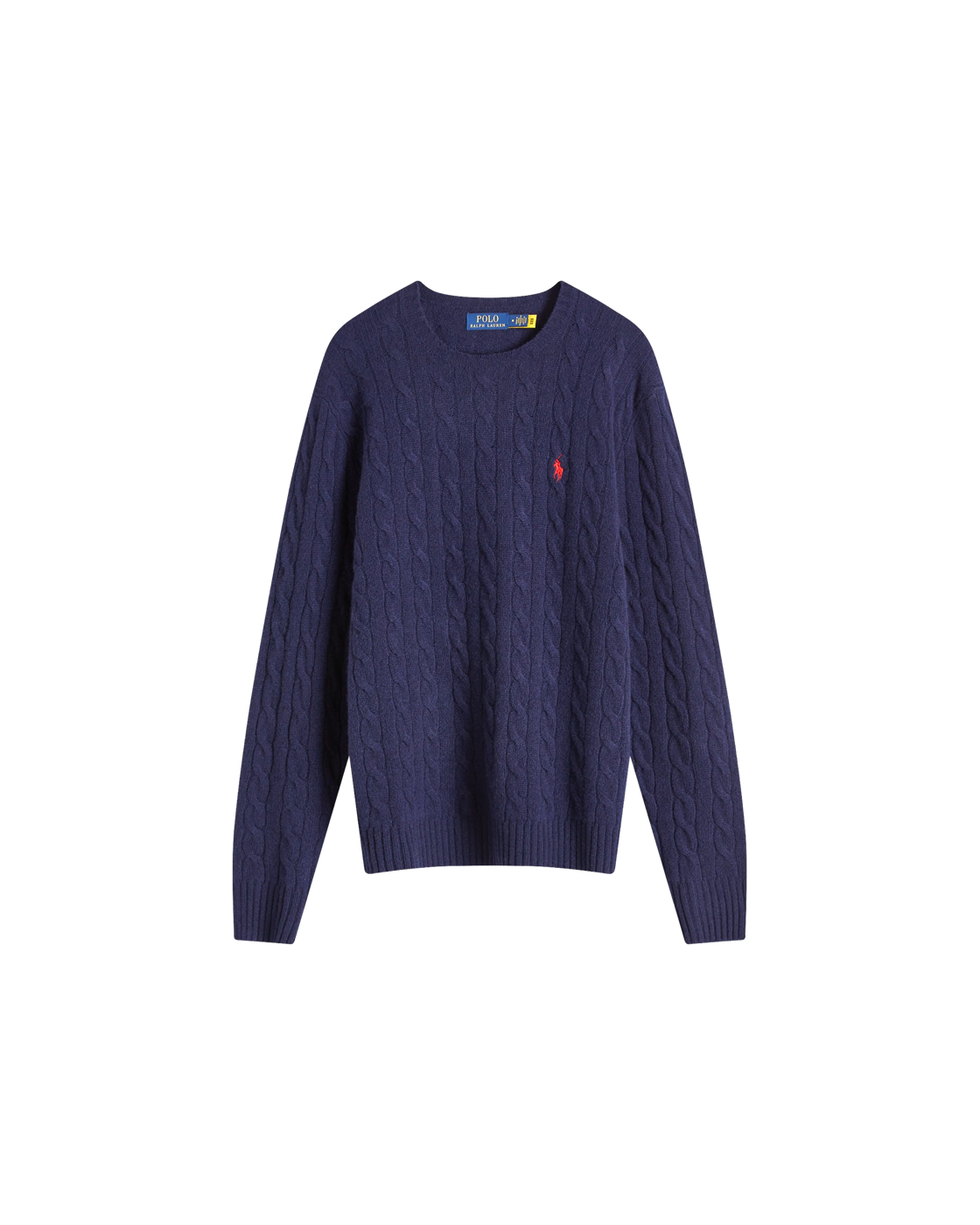 Polo Ralph Lauren Fine Cable Crewneck Sweater — Hunter Navy — front view