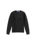 Polo Ralph Lauren Fine Cable Crewneck Sweater — Polo Black — front view