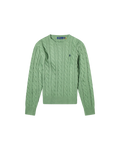 Polo Ralph Lauren Cable Crewneck Sweater — Field Green Heather — front view