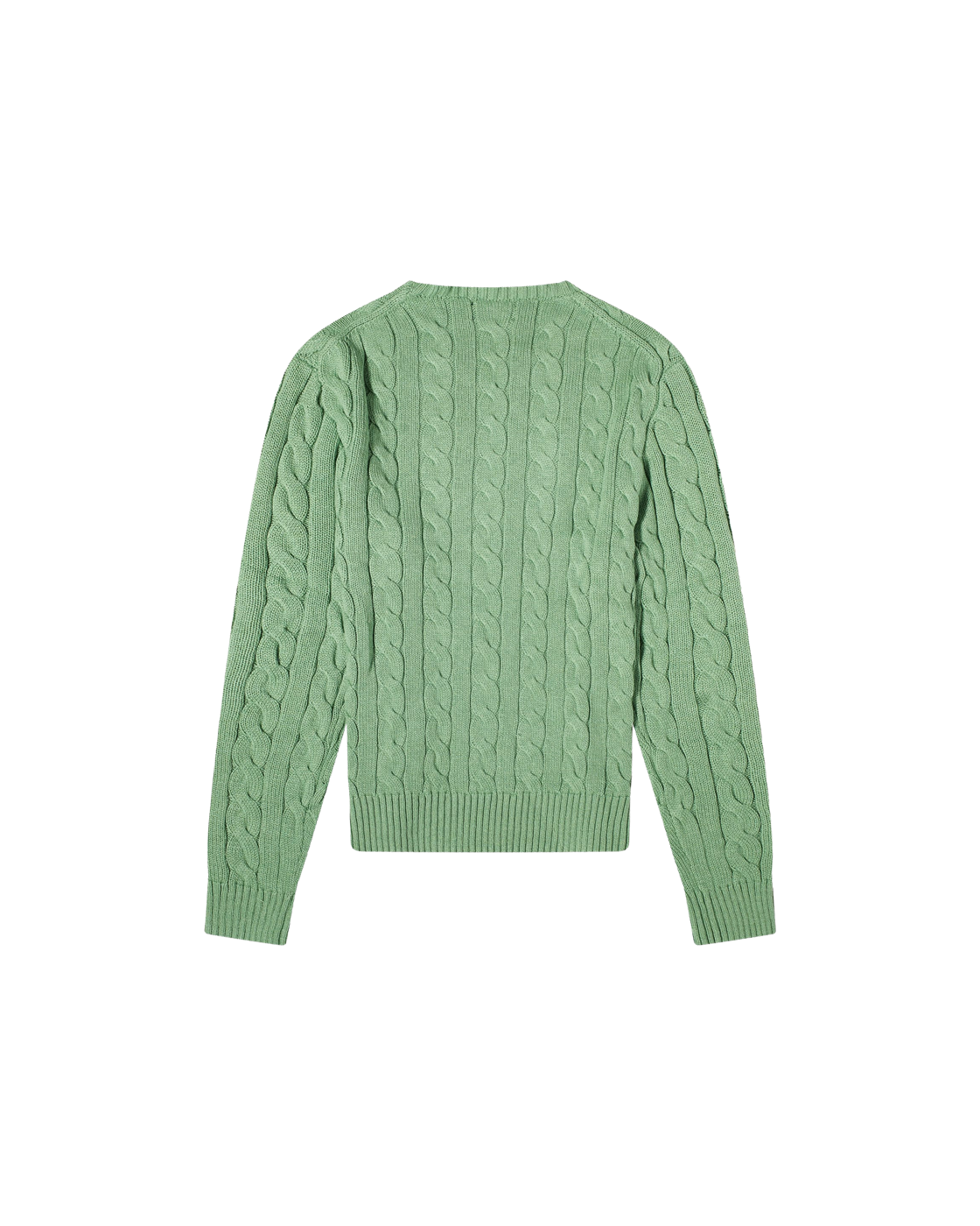 Polo Ralph Lauren Cable Crewneck Sweater — Field Green Heather — back view