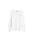 Polo Ralph Lauren Cable Crewneck Sweater — White — front view