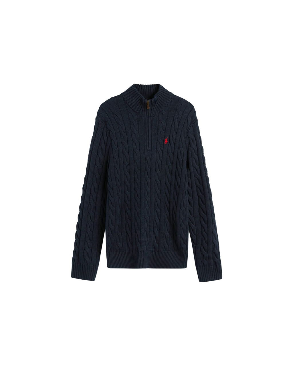 Polo Ralph Lauren Cable Half-Zip Sweater — Hunter Navy — front view