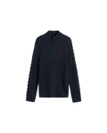 Polo Ralph Lauren Cable Half-Zip Sweater — Hunter Navy — front view