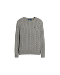 Polo Ralph Lauren Cable Sweater — Fawn Grey Heather — front view
