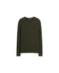 Polo Ralph Lauren Cable Sweater — Olive Shrub Heather — front view