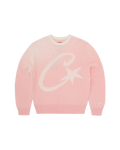 Corteiz C-Star Gradient Knit Sweater — Pink — front view