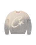 Corteiz C-Star Gradient Knit Sweater — Grey / Yellow — front view
