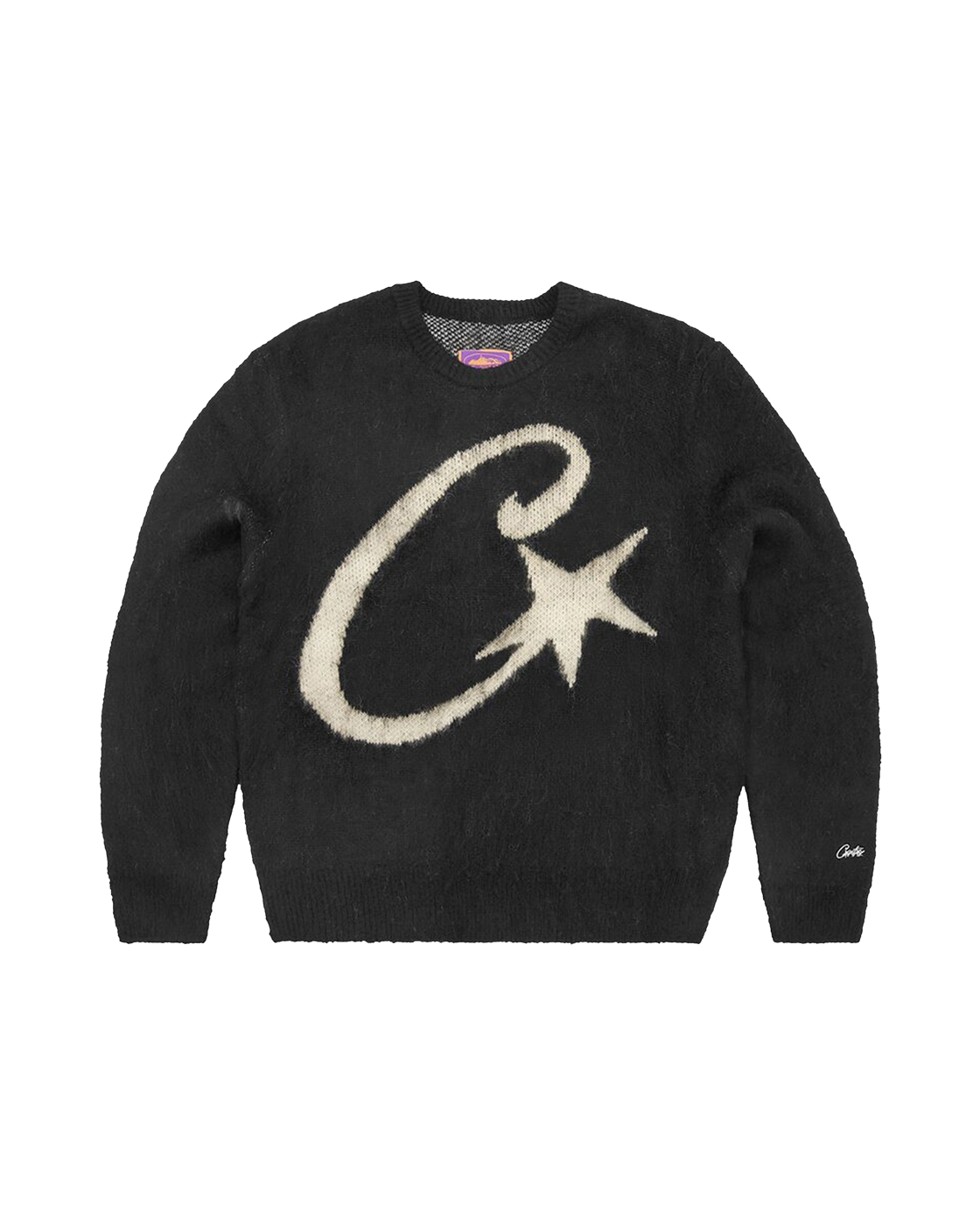 Corteiz C-Star Knit Sweater — Black — front view