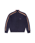 Corteiz Multi Stripe Knit Zip-Up — Navy — front view
