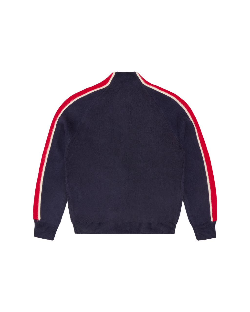 Corteiz Multi Stripe Knit Zip-Up — Navy — back view