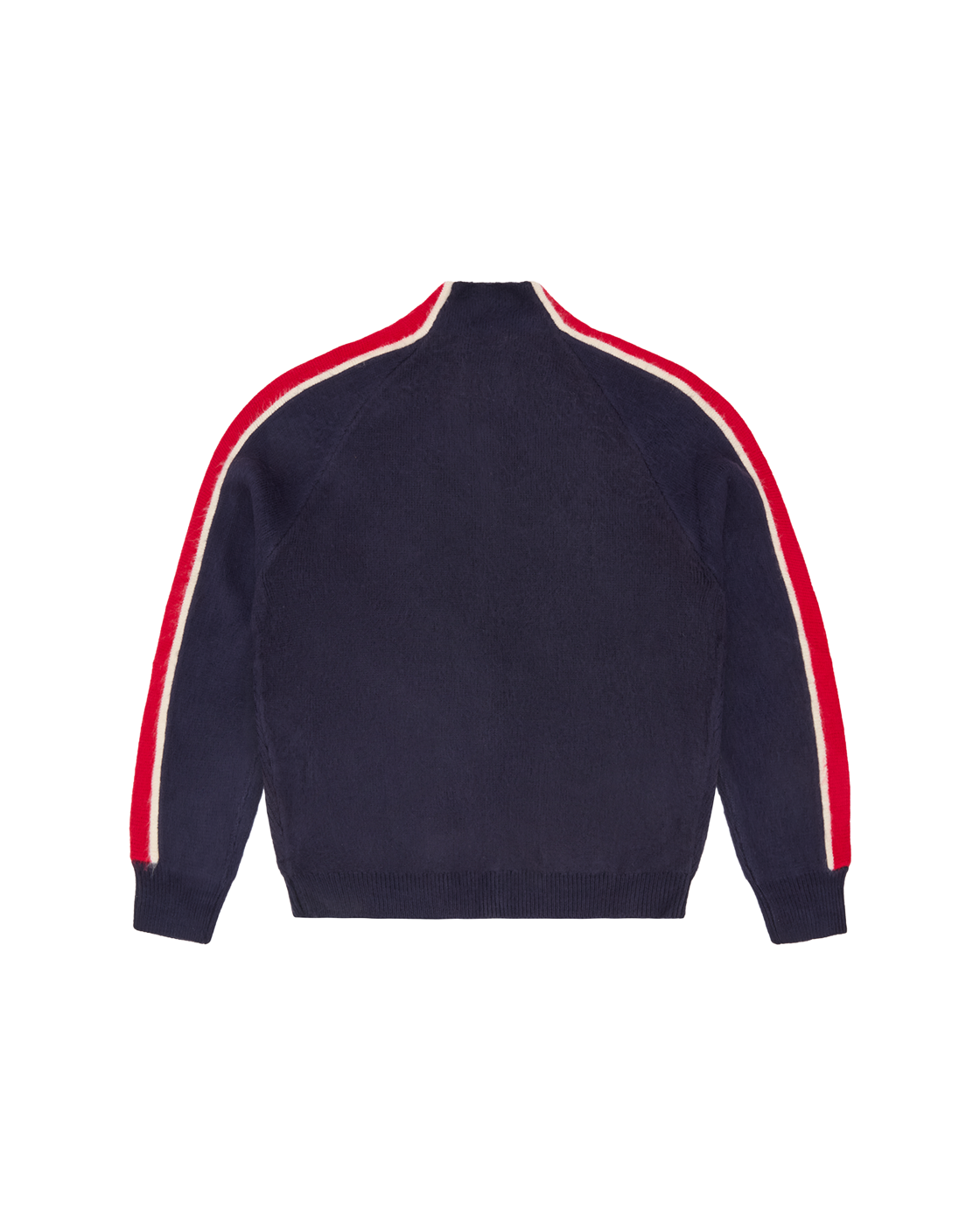 Corteiz Multi Stripe Knit Zip-Up — Navy — back view