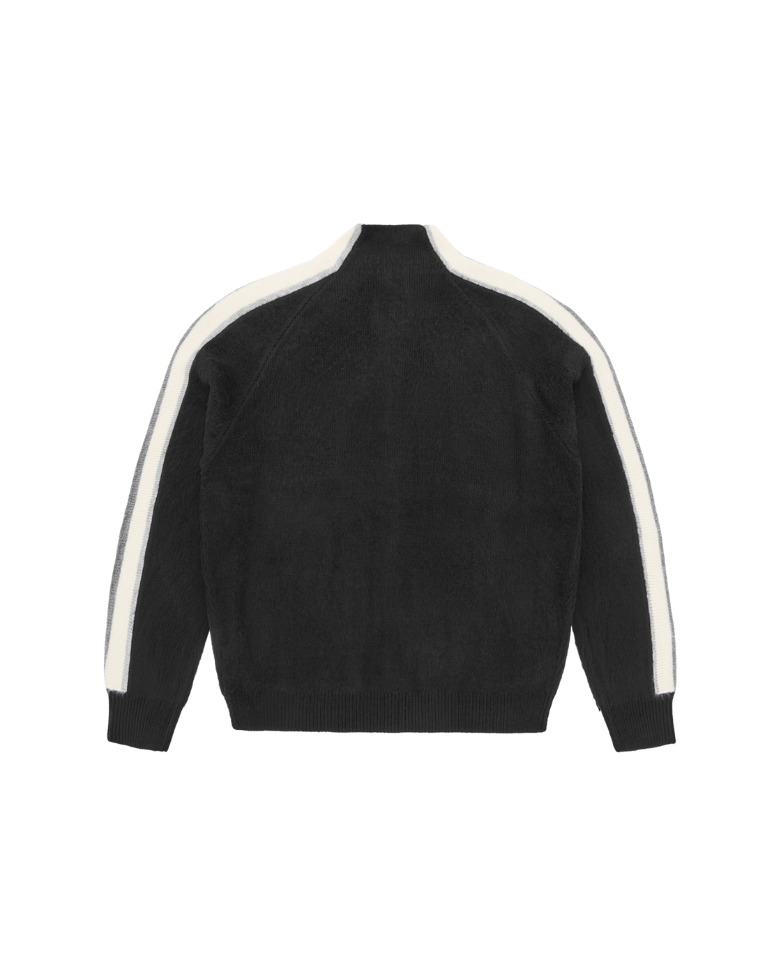 Corteiz Multi Stripe Knit Zip-Up — Black — back view