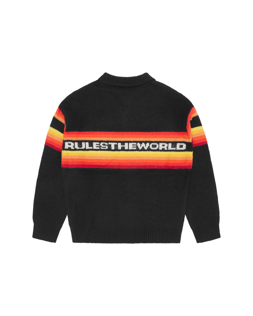 Corteiz Gradient Half-Zip Knit Pullover — Black — back view