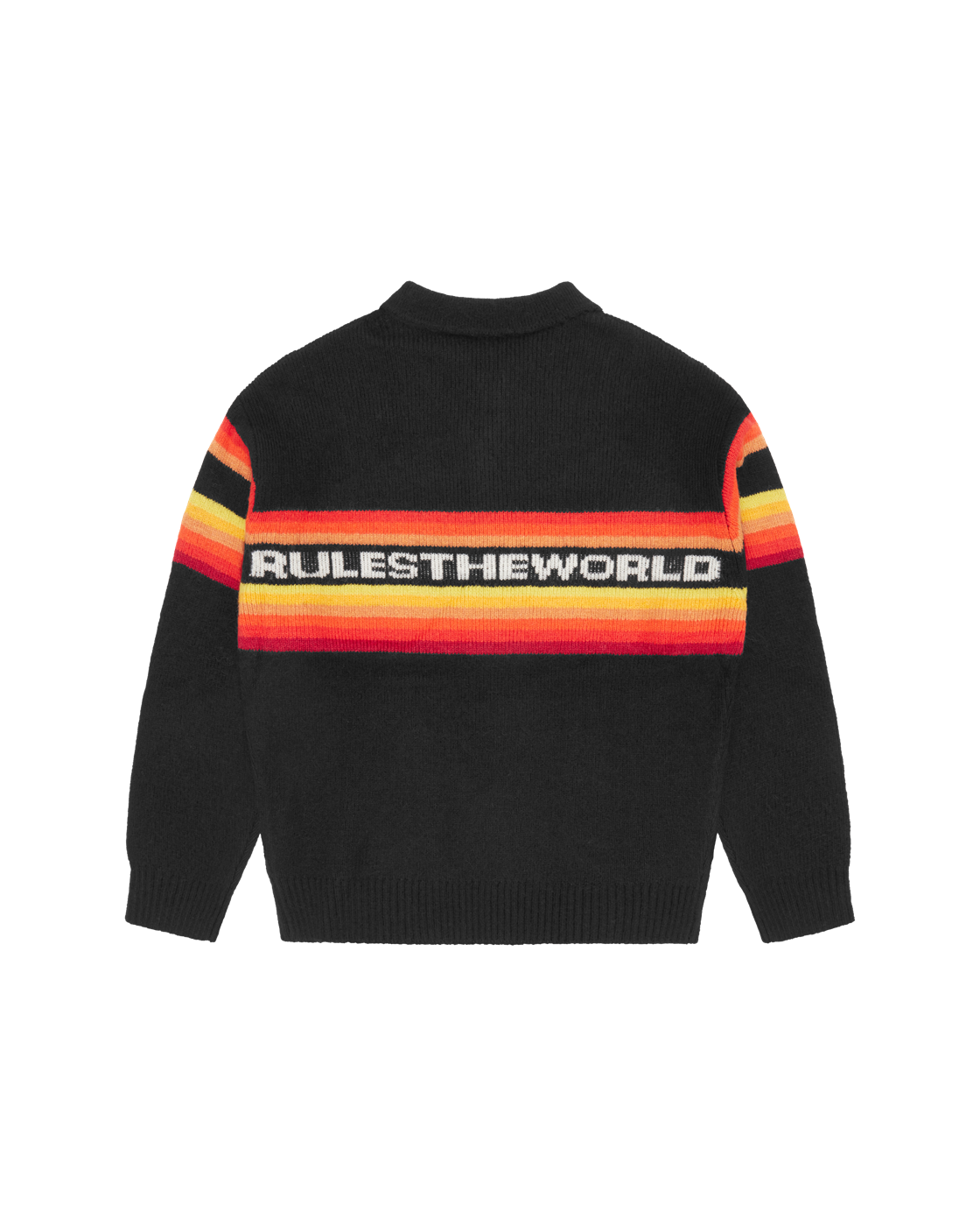 Corteiz Gradient Half-Zip Knit Pullover — Black — back view