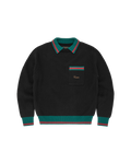 Corteiz Gianni Knit Polo Sweater — Black — front view