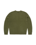 Corteiz Crochet Appliqué Knit Crewneck — Khaki — front view