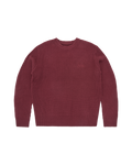 Corteiz Crochet Appliqué Knit Crewneck — Burgundy — front view