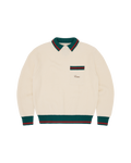 Corteiz Gianni Knit Polo Sweater — Cream — front view