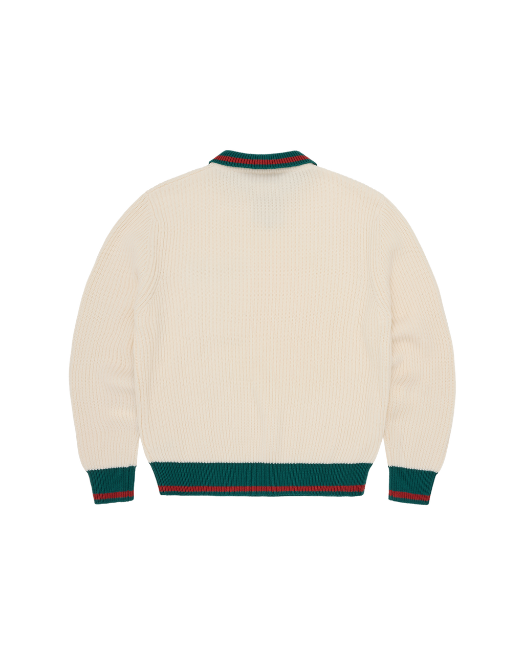 Corteiz Gianni Knit Polo Sweater — Cream — back view
