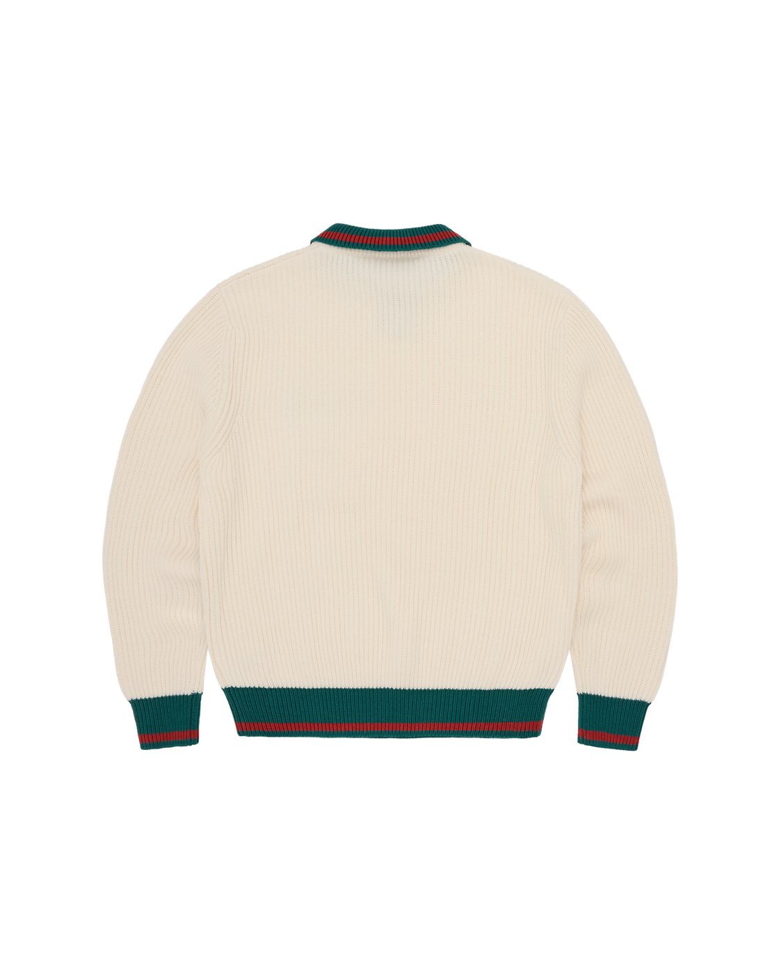 Corteiz Gianni Knit Polo Sweater — Cream — back view