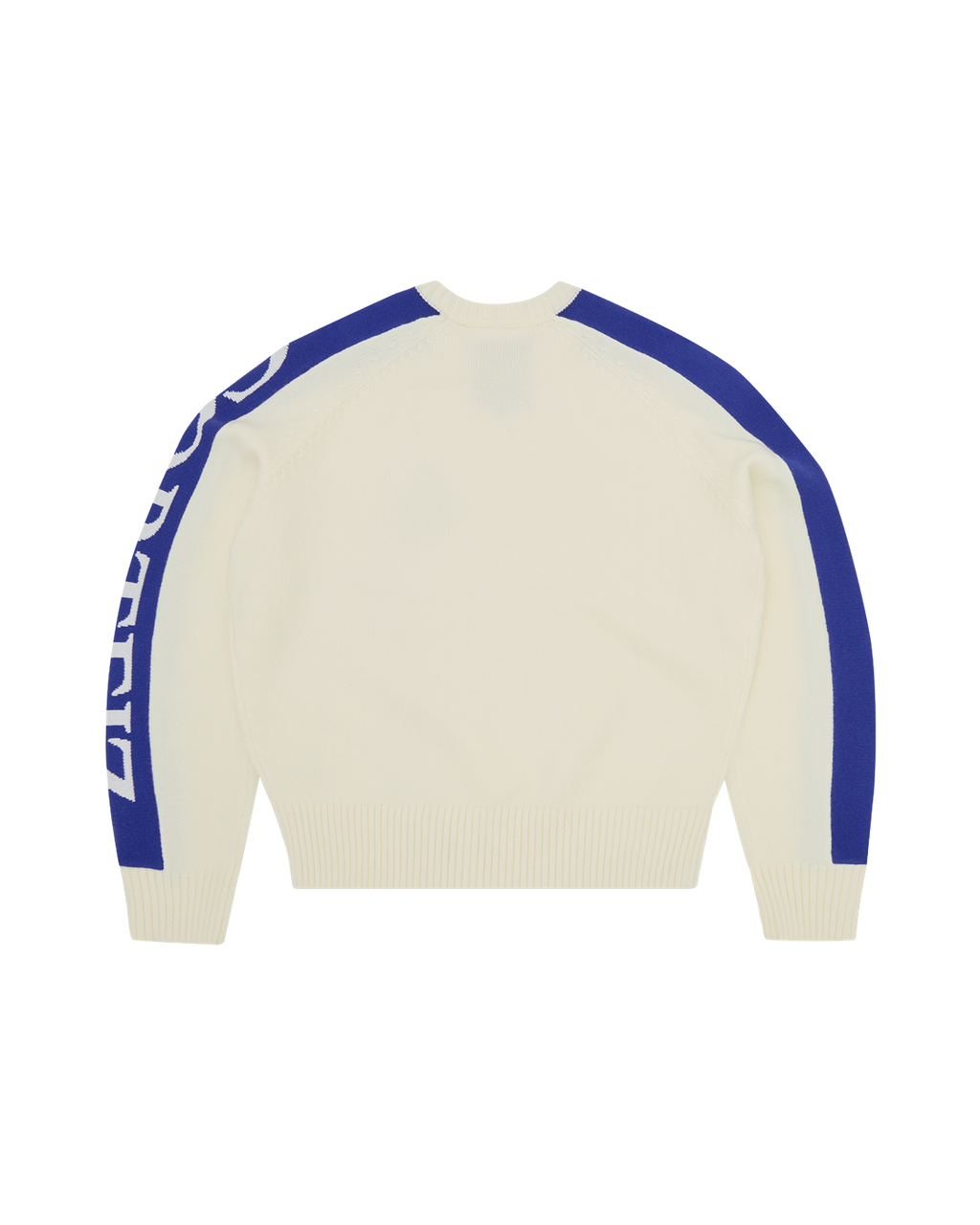 Corteiz VVS Panel Knit Sweater — Cream — back view