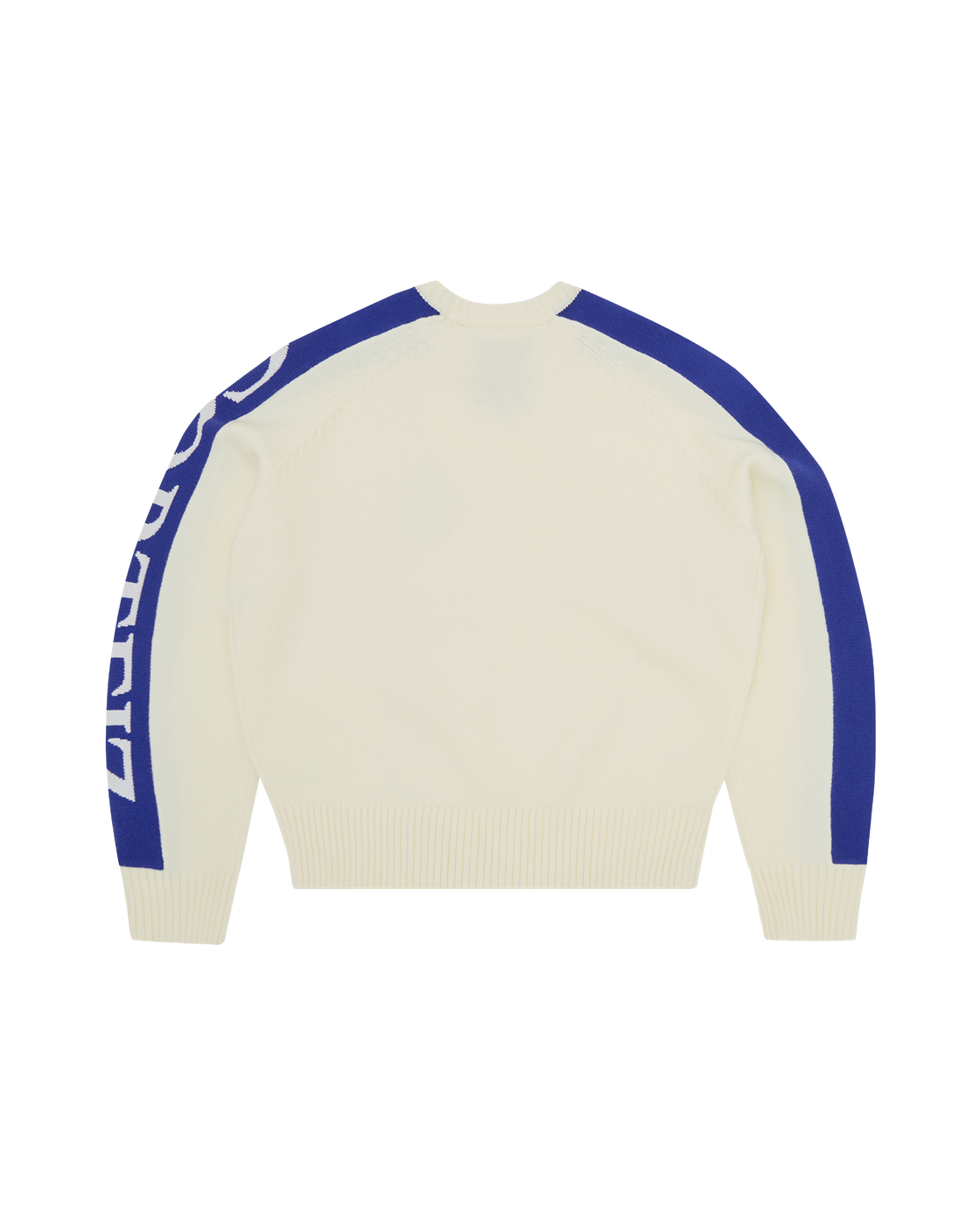 Corteiz VVS Panel Knit Sweater — Cream — back view
