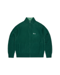 Corteiz 2 Tone Ribbed Knit Zip-Up — Green — front view