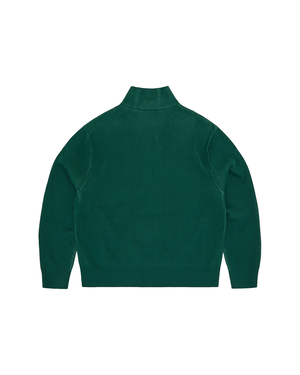Corteiz 2 Tone Ribbed Knit Zip-Up — Green — back view