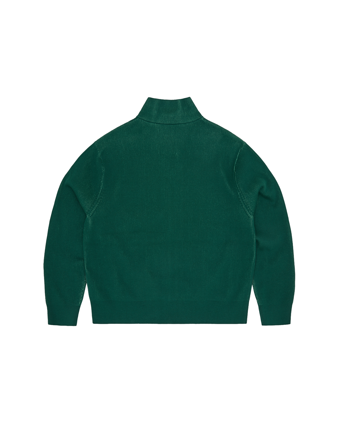 Corteiz 2 Tone Ribbed Knit Zip-Up — Green — back view