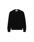 AMI Paris Ami de Cœur Fine Knit Small Logo Crewneck Sweater — Black / Tonal — front view