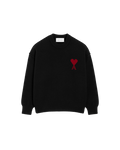 AMI Paris Ami de Cœur Large Logo Crewneck Sweater — Black / Red — front view