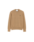 AMI Paris Ami de Cœur Small Logo Crewneck Sweater — Camel / Black — front view