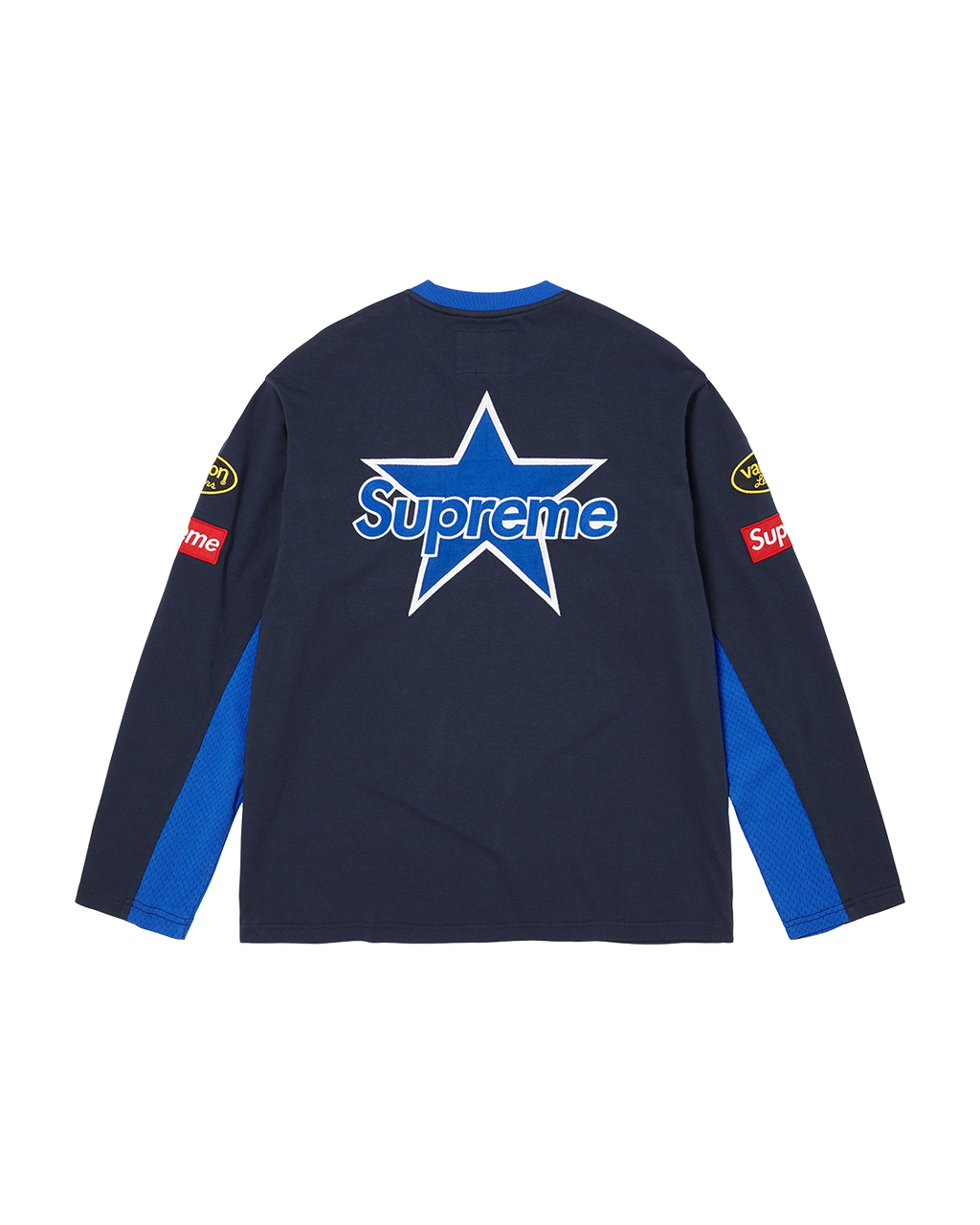 Supreme Vanson Leathers Long Sleeve Top — Navy — back view