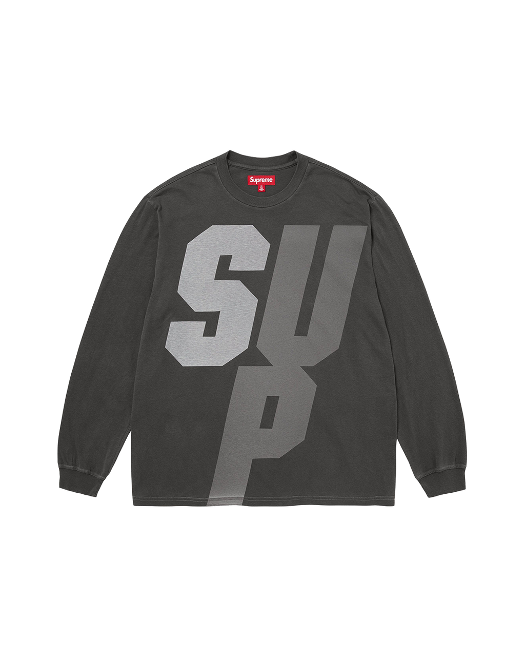 Supreme Reflective Long Sleeve Top — Black — front view