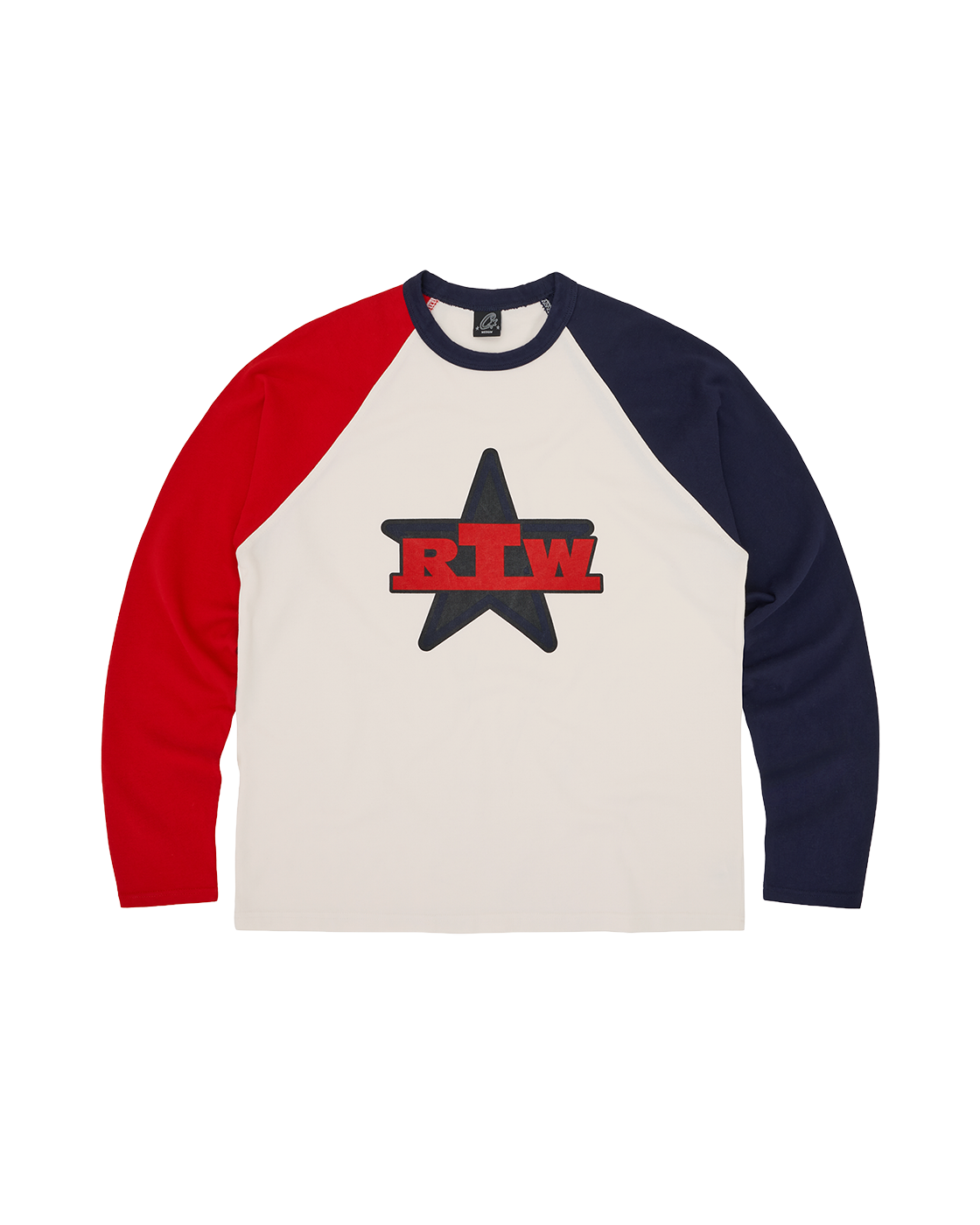 CORTEIZ RTW Star Raglan Long Sleeve — Navy/Red — front view
