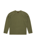 CORTEIZ Star Raglan Waffle Thermal Long Sleeve — Olive — front view
