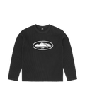 CORTEIZ Island Waffle Thermal Long Sleeve — Black — front view