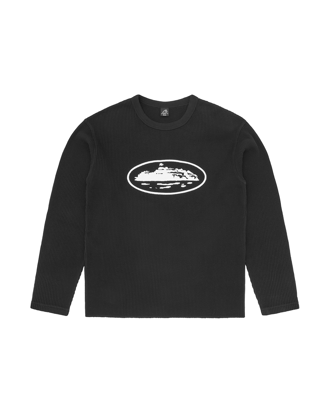 CORTEIZ Island Waffle Thermal Long Sleeve — Black — front view