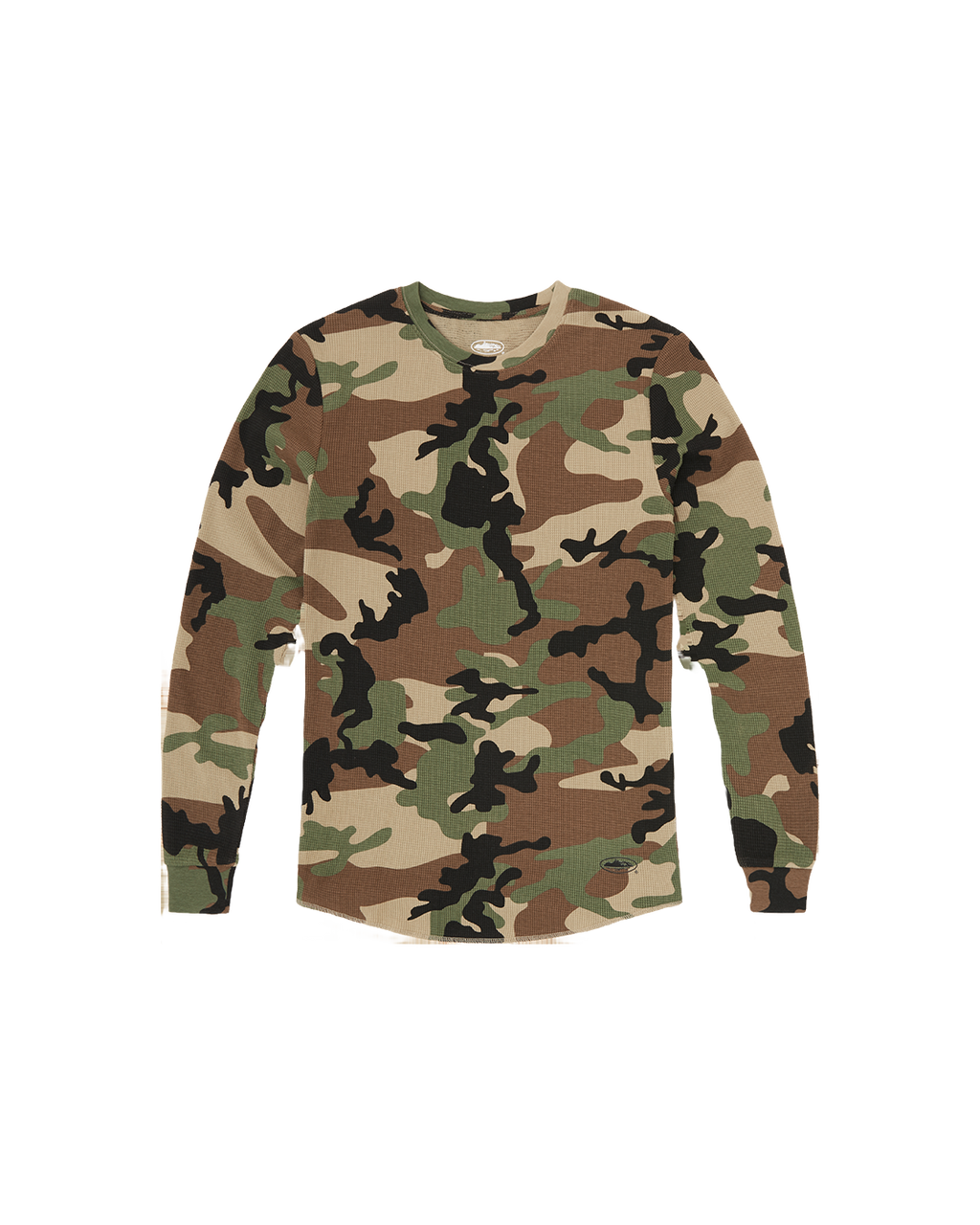 CORTEIZ Guerillaz Thermal Long Sleeve — Woodland Camo — front view
